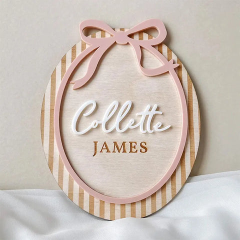 Custom Baby Name Plaque Girl Name Announcement Sign