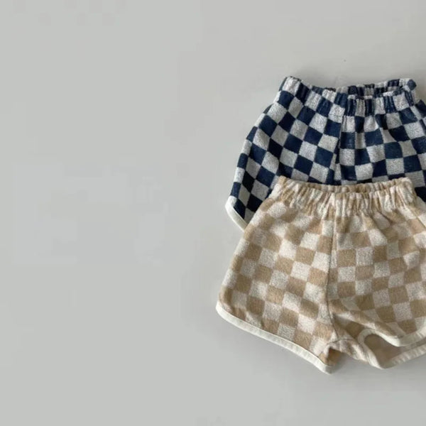 Checkered Cotton Shorts